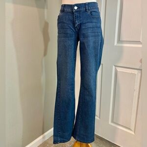 White House Black Market Boot Leg Noir Jeans Size 6 99% Cotton Embroidered